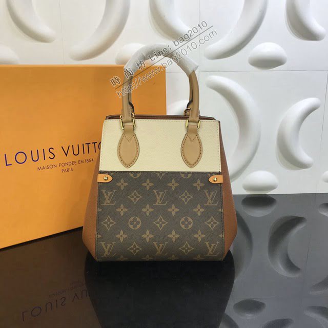 路易威登LV包包 FoldTote小號手袋 lv新款老花拼皮 手提肩背女包  ydh3782